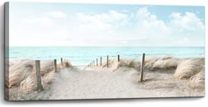 large canvas wall art sky beach painting picture print on canvas framed wall art for living room wall decor for bedroom modern coastal landscape room decorations artwork size 60×30 ready to hang