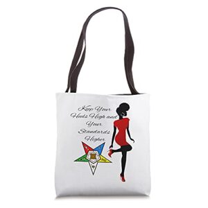 order of the eastern star oes keep your standards higher tote bag