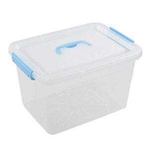 doryh 12 l plastic storage bin with lid, clear transparent box with handles set of 1