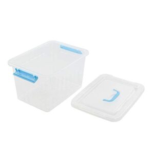 Doryh 12 L Plastic Storage Bin with Lid, Clear Transparent Box with Handles Set of 1