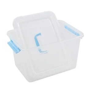 Doryh 12 L Plastic Storage Bin with Lid, Clear Transparent Box with Handles Set of 1