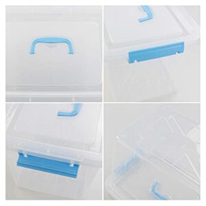 Doryh 12 L Plastic Storage Bin with Lid, Clear Transparent Box with Handles Set of 1