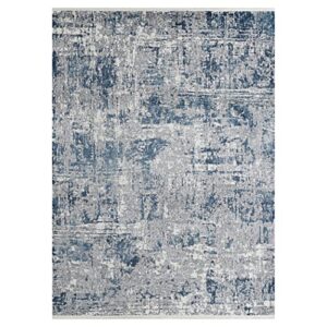 couristan marblehead breccia area rug, 7’10” x 10’3″, blue grey
