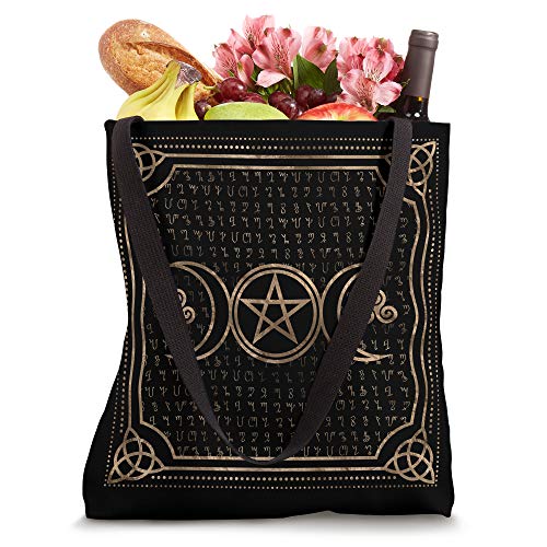 Triple Moon with Pentagram and triskele Tote Bag