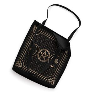 Triple Moon with Pentagram and triskele Tote Bag