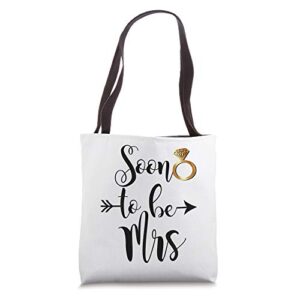 bridal shower bride gift future wife soon to be mrs arrow tote bag