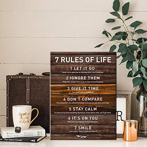 HIjie Inspirational Life Quotes Theme Canvas Wall Art For Office Studios School Dorm Wall Décor, Inspirational Motivational Living Room Bedroom Office Home Decor