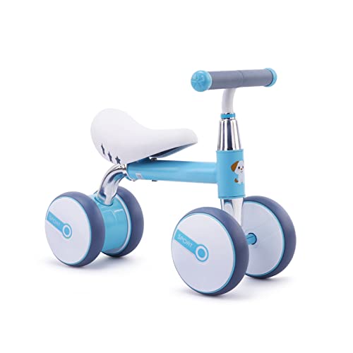 Baby Balance Bike Riding Toys for Toddler Baby Balance Bike Walker 4 Wheels No Pedal Bicycle to Exercise Standing and Running Birthday Gift for 18-36 Months Boys Girls (Blue)