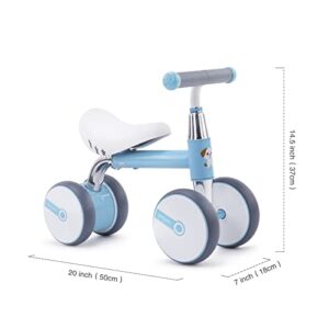 Baby Balance Bike Riding Toys for Toddler Baby Balance Bike Walker 4 Wheels No Pedal Bicycle to Exercise Standing and Running Birthday Gift for 18-36 Months Boys Girls (Blue)