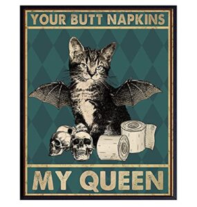 butt napkins – cat bathroom decor for women – black cat wall decor – cat wall art – bath wall decor – funny bathroom decorations – bat wall decor – goth room decor – gothic home decor – cute cat gifts