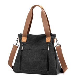 chikencall women’s retro shoulder bag causal hobo canvas handbag and purses multi-pocket shopper satchels christmas tote