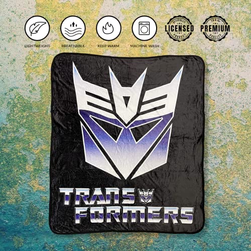 Transformers Hasbro Decepticon Symbol 80's Cartoon Printed Plush Throw Blanket