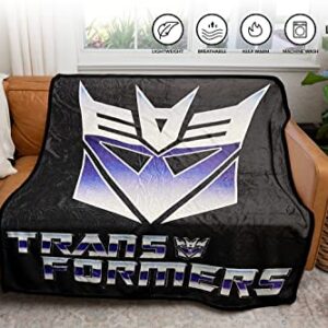 Transformers Hasbro Decepticon Symbol 80's Cartoon Printed Plush Throw Blanket