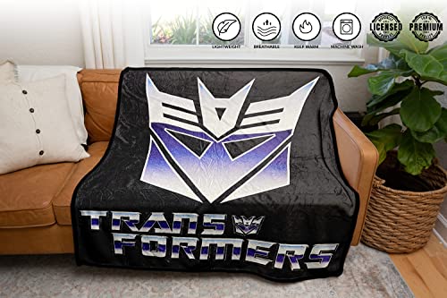 Transformers Hasbro Decepticon Symbol 80's Cartoon Printed Plush Throw Blanket