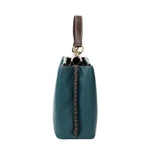 CHALA Charming Satchel with Adjustable Strap - Sand Dollar - Turquoise