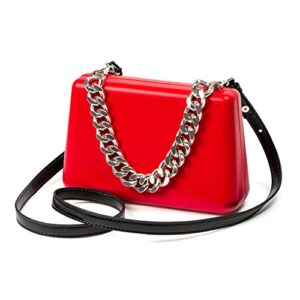 m10m15 handbag women pu leather clutch purse crossbody shoulder bag with metal chain adjustable strap