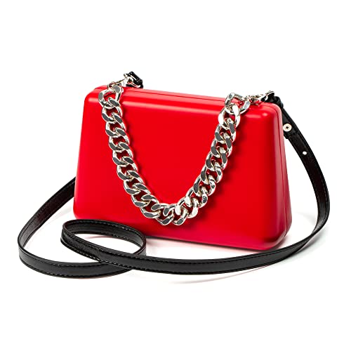 M10M15 Handbag Women PU Leather Clutch Purse Crossbody Shoulder Bag with Metal Chain Adjustable Strap