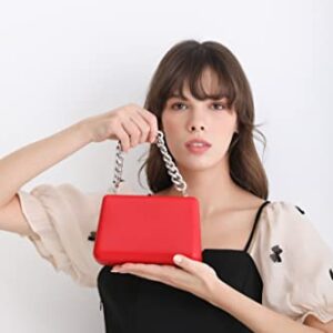 M10M15 Handbag Women PU Leather Clutch Purse Crossbody Shoulder Bag with Metal Chain Adjustable Strap