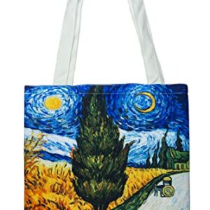 Rejolly 4 Pack Canvas Art Tote Bag Vincent Van Gogh Aesthetic Impressionist Accent Painting Printed Purse Stylish Shoulder Handbag for Women Men