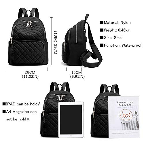 Backpack Purse for Women Small Rucksack Fashion Mini Daypack Shoulder Bag Ladies (black2)