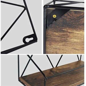 PETAFLOP Floating Wall Shelves Set of 3, Rustic Wood Storage Shelf for Bathroom, Bedroom, Kitchen, Living Room
