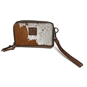 sts ranchwear women’s cowhide package deal compact durable leather brown casual crossbody bag with adjustable strap