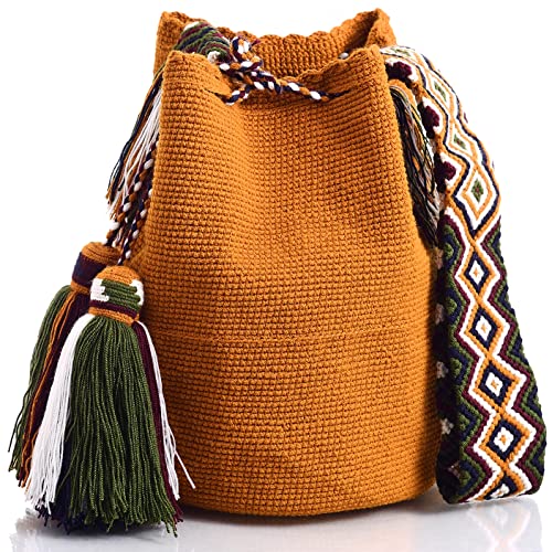 Wayuu Classic Boho Collection Hand Woven Beach Crocheted Tote Handbag (Design 33)