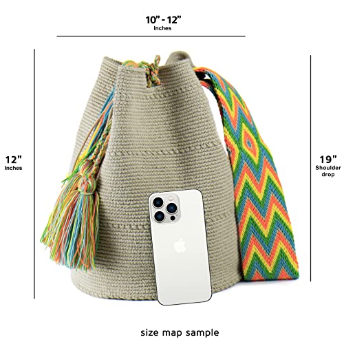 Wayuu Classic Boho Collection Hand Woven Beach Crocheted Tote Handbag (Design 33)