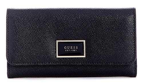 GUESS Women's Pish Posh Black Logo Slim Wallet Clutch Bag With Gift Box