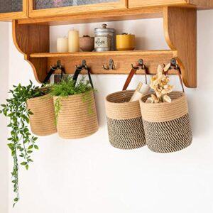 goodpick jute woven hanging basket set (set of 2)