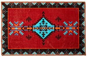 carstens red southwestern small area rug doormat 24″ x 36″