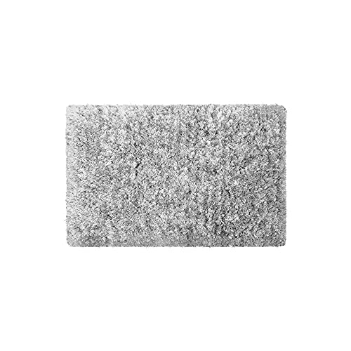 OCM Plush Supersoft Throw Rug 27" x 42" in Gray | Perfect for College Dorm, Bedroom and Bathroom | Luxurious Feel | Cotton-Polyester Blend | No-Skid Backing