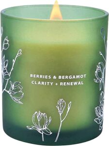 large berries bergamot candle with vanilla, grape & cherry | strong scented candles for home, relaxing aromatherapy candle | natural soy candles for men & women 10.6 oz, wood wicked candle clean burn