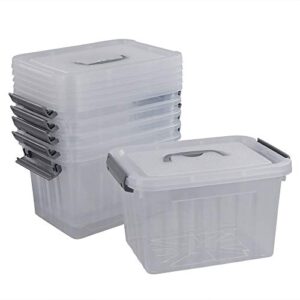 cand 6 quart storage bin with lid, plastic box for organizing, 6 packs
