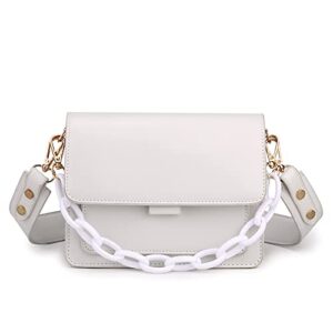 fashion purses and handbags for womens pu leather shoulder messenger bags (white)