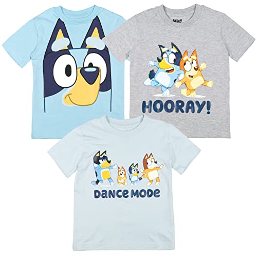 Bluey Toddler Boys 3 Pack Graphic T-Shirts 5T Blue