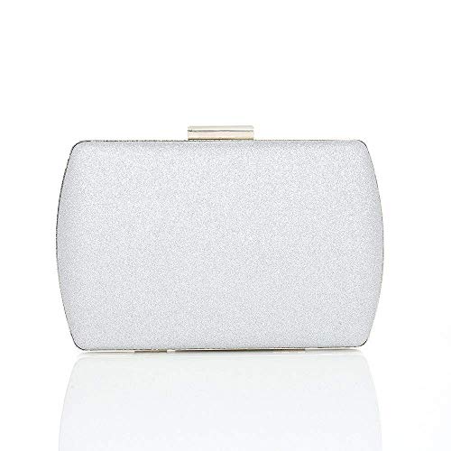 Silver Clutch Bag for Women Evening Handbags Sparkling Glitter Purse Elegant Shoulder Bag for Dance Wedding Bridal Graduation Party Crossbodybag