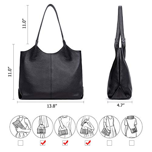 Soft Leather Tote Purse Zipper Closure Designer Handbag Women RFID Top-handle Bag Lightweight