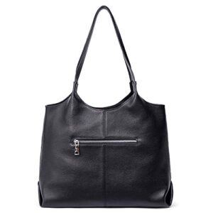 Soft Leather Tote Purse Zipper Closure Designer Handbag Women RFID Top-handle Bag Lightweight