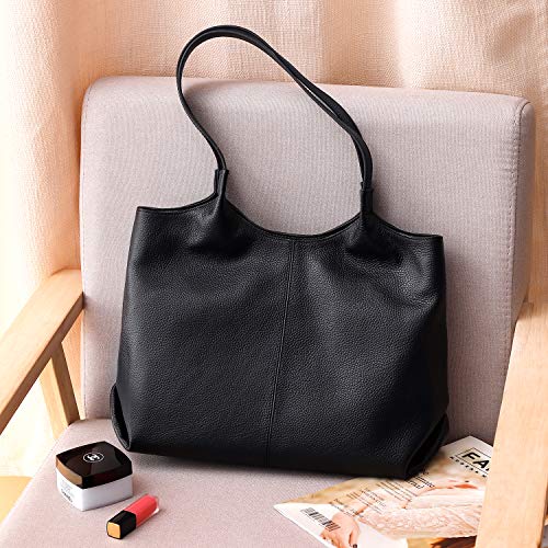 Soft Leather Tote Purse Zipper Closure Designer Handbag Women RFID Top-handle Bag Lightweight