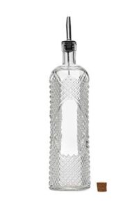 bulk paradise large clear decorative glass bottle with spout and cork, 32oz, 1 bottle – design: kristal (3in x 11.9in)
