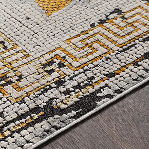 Mark&Day Area Rugs, 8x10 Herblay Updated Traditional Mustard Area Rug, Orange/Beige/Gray Carpet for Living Room, Bedroom or Kitchen (7'7" x 10'2")