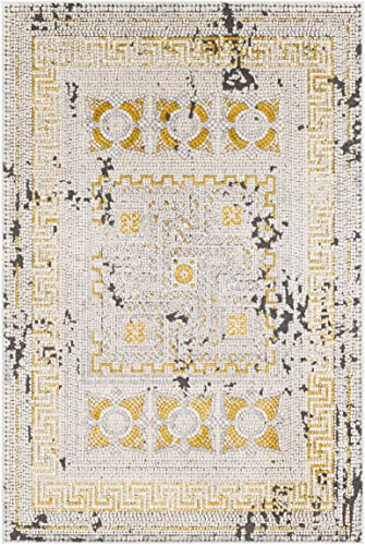Mark&Day Area Rugs, 8x10 Herblay Updated Traditional Mustard Area Rug, Orange/Beige/Gray Carpet for Living Room, Bedroom or Kitchen (7'7" x 10'2")