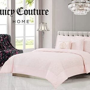 Juicy Couture - Throw Blanket | Garden Floral | Plush and Cozy | Decorative Blankets for Sofas, Chairs and Beds| Luxurious and Soft | Chic Home Decor | Measures 50" x 70" | Black