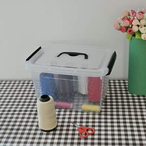 Idomy 6 Quart Plastic Storage Box, Clear Storage Bins with Lid, Pack of 6