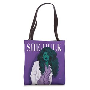 marvel avenger she-hulk jen walters women’s history purple tote bag