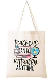 teachers can do virtually anything – shoulder bag shopping bag tote bag gift – appreciation gifts for teachers – birthday christmas back to school gift for teacher