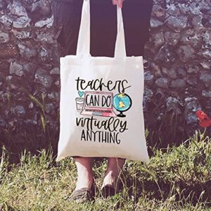 Teachers Can Do Virtually Anything – Shoulder Bag Shopping Bag Tote Bag Gift – Appreciation Gifts for Teachers - Birthday Christmas Back To School Gift For Teacher