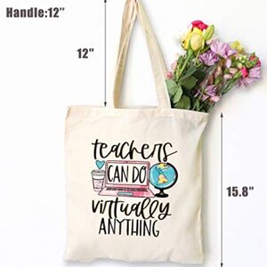 Teachers Can Do Virtually Anything – Shoulder Bag Shopping Bag Tote Bag Gift – Appreciation Gifts for Teachers - Birthday Christmas Back To School Gift For Teacher