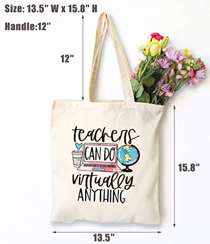 Teachers Can Do Virtually Anything – Shoulder Bag Shopping Bag Tote Bag Gift – Appreciation Gifts for Teachers - Birthday Christmas Back To School Gift For Teacher